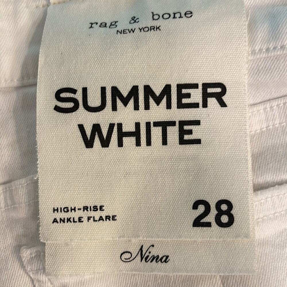 Levi’s New distressed - Rag & Bone ankle flare Summer white- high rise 28. Nina